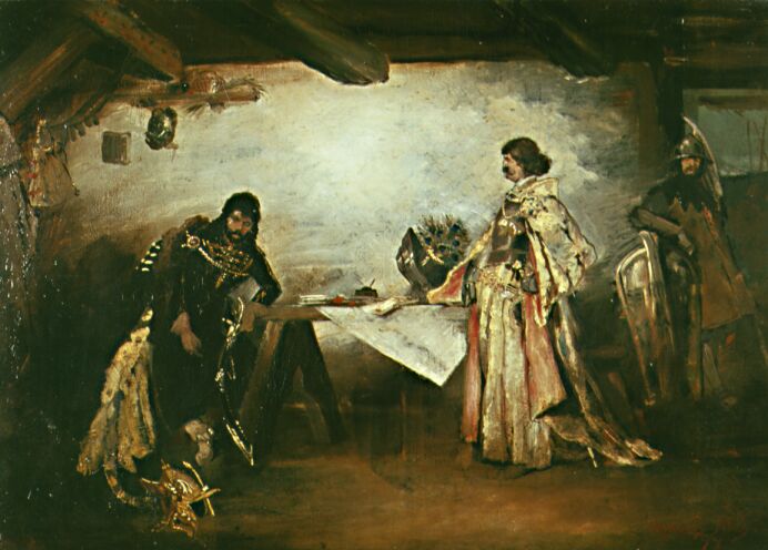 A picture of Jiri of Podebrady and Matthias Corvinus by Mikolas Ales